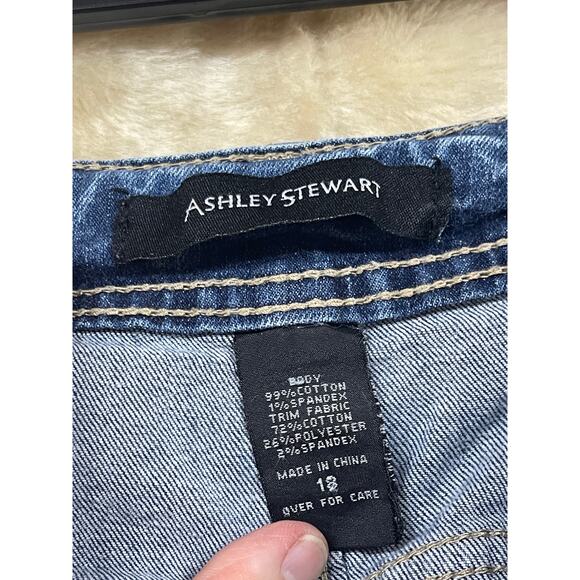 Women's Plus size 18W Straight jeans Distressed Ashley Stewart Blue - Picture 8 of 8